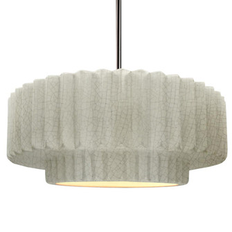 Large Tier Pleated 1-Light Pendant (254|CER-6555-CRK-NCKL-RIGID)