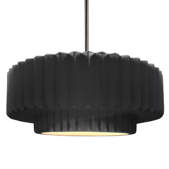 Large Tier Pleated 1-Light Pendant (254|CER-6555-BLK-NCKL-RIGID)