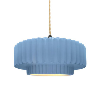 Medium Tier Pleated 1-Light Pendant (254|CER-6553-SKBL-MBLK-BEIG-TWST-LED1-700)