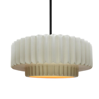 Medium Tier Pleated 1-Light Pendant (254|CER-6553-MTGD-MBLK-RIGID-LED1-700)