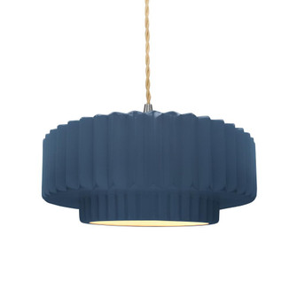 Medium Tier Pleated 1-Light Pendant (254|CER-6553-MID-NCKL-BEIG-TWST-LED1-700)