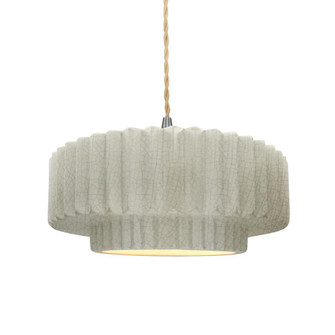 Medium Tier Pleated LED Pendant (254|CER-6553-CRK-NCKL-BEIG-TWST-LED1-700)