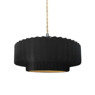 Medium Tier Pleated 1-Light Pendant (254|CER-6553-CBGD-NCKL-BEIG-TWST-LED1-700)