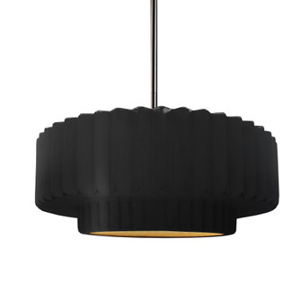 Medium Tier Pleated 1-Light Pendant (254|CER-6553-CBGD-NCKL-RIGID)