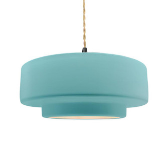Large Tier 1-Light Pendant (254|CER-6545-RFPL-MBLK-BEIG-TWST)