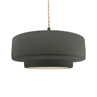 Large Tier 1-Light Pendant (254|CER-6545-PWGN-MBLK-BEIG-TWST)