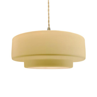 Large Tier 1-Light Pendant (254|CER-6545-MYLW-BRSS-BEIG-TWST)