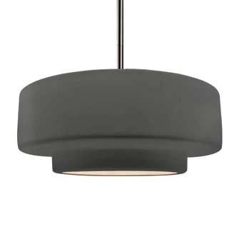 Large Tier 1-Light Pendant (254|CER-6545-GRY-NCKL-RIGID)