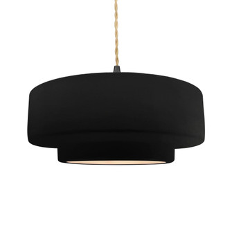 Large Tier 1-Light Pendant (254|CER-6545-CRB-MBLK-BEIG-TWST-LED1-700)
