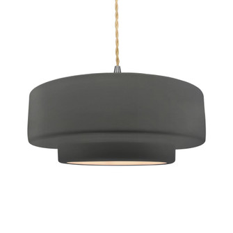Large Tier 1-Light Pendant (254|CER-6545-GRY-NCKL-BEIG-TWST)