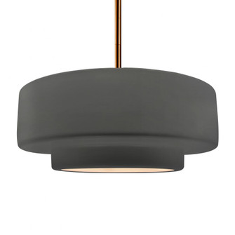 Large Tier 1-Light Pendant (254|CER-6545-GRY-BRSS-RIGID)