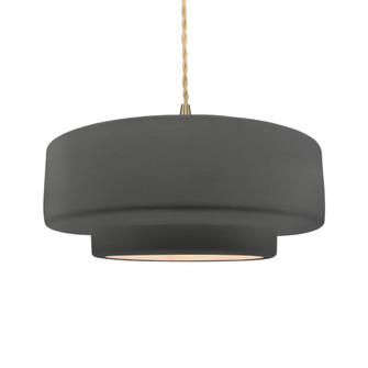 Large Tier 1-Light Pendant (254|CER-6545-GRY-BRSS-BEIG-TWST)