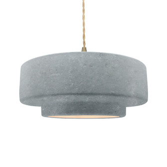 Large Tier 1-Light Pendant (254|CER-6545-CONC-BRSS-BEIG-TWST-LED1-700)