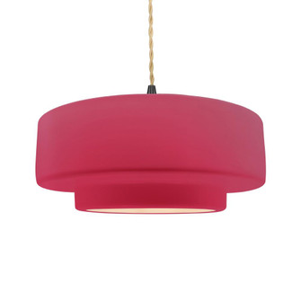 Large Tier 1-Light Pendant (254|CER-6545-CRSE-MBLK-BEIG-TWST)