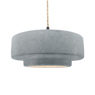 Large Tier 1-Light Pendant (254|CER-6545-CONC-MBLK-BEIG-TWST)