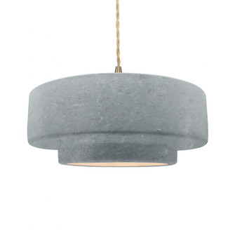 Large Tier 1-Light Pendant (254|CER-6545-CONC-BRSS-BEIG-TWST)
