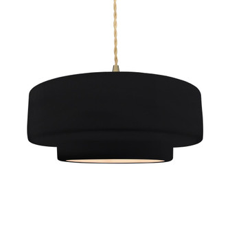 Large Tier 1-Light Pendant (254|CER-6545-BLK-BRSS-BEIG-TWST-LED1-700)