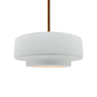 Medium Tier 1-Light Pendant (254|CER-6543-WHT-BRSS-RIGID-LED1-700)