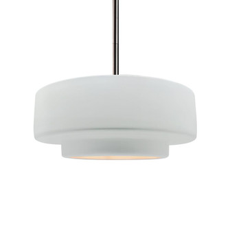 Medium Tier 1-Light Pendant (254|CER-6543-WHT-NCKL-RIGID)