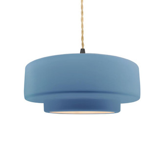 Medium Tier 1-Light Pendant (254|CER-6543-SKBL-MBLK-BEIG-TWST-LED1-700)