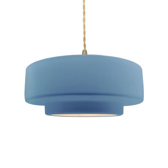Medium Tier 1-Light Pendant (254|CER-6543-SKBL-BRSS-BEIG-TWST-LED1-700)