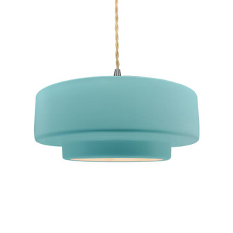 Medium Tier 1-Light Pendant (254|CER-6543-RFPL-NCKL-BEIG-TWST)