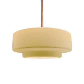 Medium Tier 1-Light Pendant (254|CER-6543-MYLW-BRSS-RIGID-LED1-700)