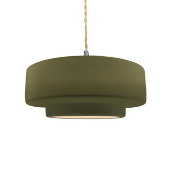 Medium Tier 1-Light Pendant (254|CER-6543-MGRN-NCKL-BEIG-TWST-LED1-700)