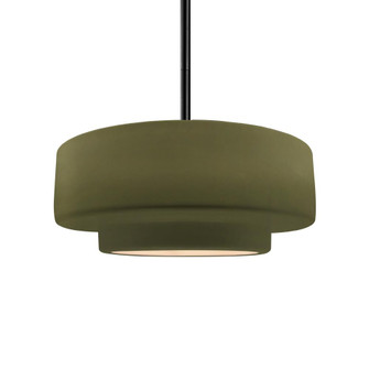 Medium Tier 1-Light Pendant (254|CER-6543-MGRN-MBLK-RIGID-LED1-700)
