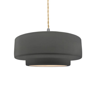 Medium Tier 1-Light Pendant (254|CER-6543-GRY-NCKL-BEIG-TWST-LED1-700)