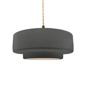 Medium Tier 1-Light Pendant (254|CER-6543-GRY-MBLK-BEIG-TWST-LED1-700)