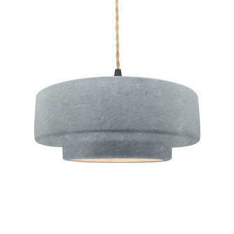 Medium Tier 1-Light Pendant (254|CER-6543-CONC-MBLK-BEIG-TWST-LED1-700)