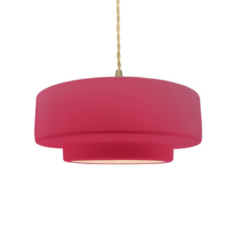 Medium Tier 1-Light Pendant (254|CER-6543-CRSE-BRSS-BEIG-TWST)