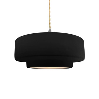 Medium Tier 1-Light Pendant (254|CER-6543-CRB-NCKL-BEIG-TWST)