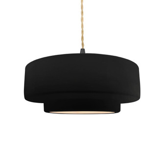 Medium Tier 1-Light Pendant (254|CER-6543-CRB-MBLK-BEIG-TWST)