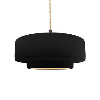 Medium Tier 1-Light Pendant (254|CER-6543-CBGD-MBLK-BEIG-TWST-LED1-700)