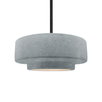 Medium Tier 1-Light Pendant (254|CER-6543-CONC-MBLK-RIGID)