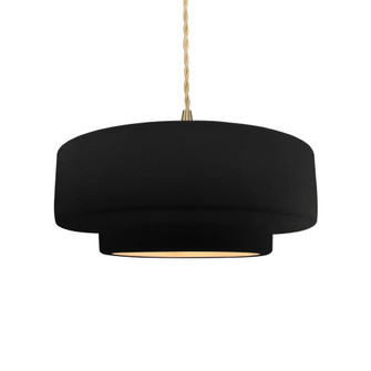 Medium Tier 1-Light Pendant (254|CER-6543-CBGD-BRSS-BEIG-TWST-LED1-700)