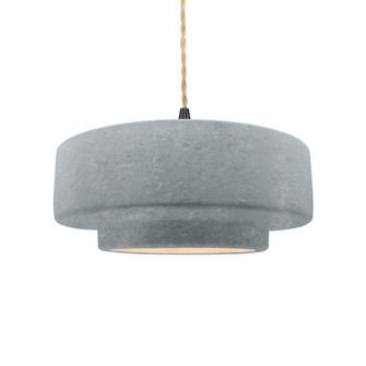 Medium Tier 1-Light Pendant (254|CER-6543-CONC-MBLK-BEIG-TWST)