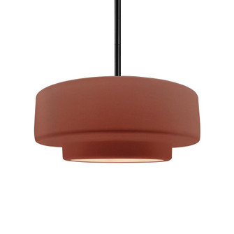 Medium Tier 1-Light Pendant (254|CER-6543-CLAY-MBLK-RIGID)