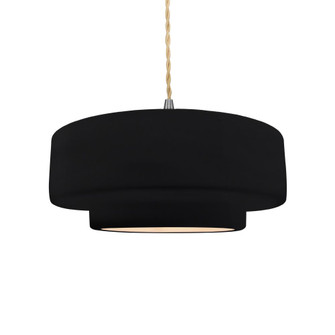 Medium Tier 1-Light Pendant (254|CER-6543-BLK-NCKL-BEIG-TWST-LED1-700)
