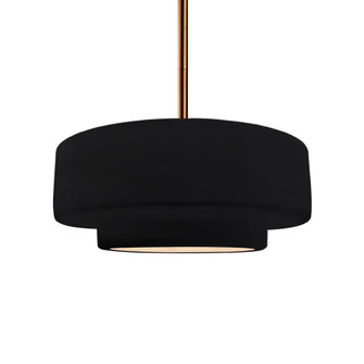 Medium Tier 1-Light Pendant (254|CER-6543-BLK-BRSS-RIGID-LED1-700)