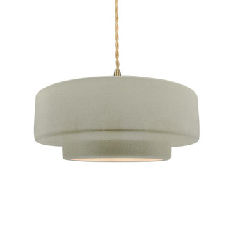 Medium Tier 1-Light Pendant (254|CER-6543-CKC-BRSS-BEIG-TWST)
