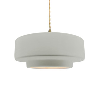 Medium Tier 1-Light Pendant (254|CER-6543-BIS-BRSS-BEIG-TWST-LED1-700)