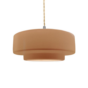 Medium Tier 1-Light Pendant (254|CER-6543-ADOB-NCKL-BEIG-TWST-LED1-700)