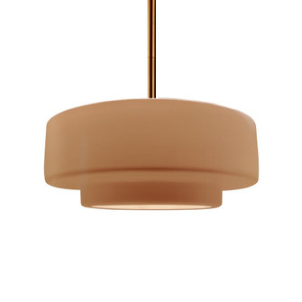 Medium Tier 1-Light Pendant (254|CER-6543-ADOB-BRSS-RIGID)