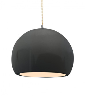 Large Globe 1-Light Pendant (254|CER-6535-GRY-NCKL-BEIG-TWST-LED1-700)
