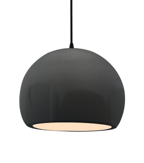 Large Globe LED Pendant (254|CER-6535-GRY-MBLK-BKCD-LED1-700)