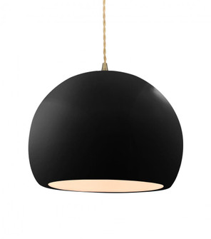Large Globe 1-Light Pendant (254|CER-6535-BLK-ABRS-BEIG-TWST-LED1-700)