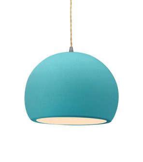 Medium Globe 1-Light Pendant (254|CER-6533-RFPL-NCKL-BEIG-TWST-LED1-700)